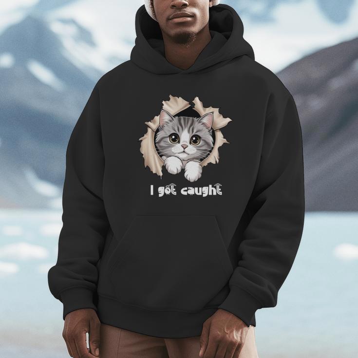 I Got Caught 子猫かわいい 長袖tシャツ パーカー