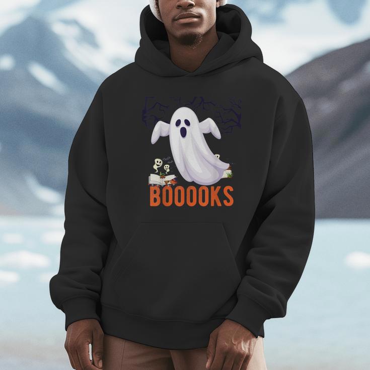 Halloween Teacher Librarian Books Reading Ghost Pun BOOOOKS Men Women Kids Unisex Hoodie