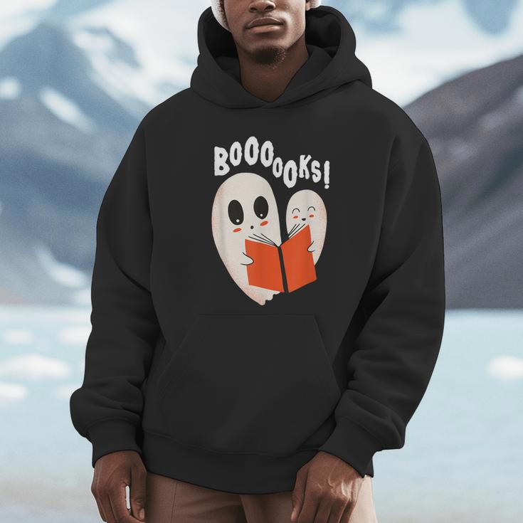 Halloween Teacher Library Ghost Books Men Women Kids Unisex Hoodie