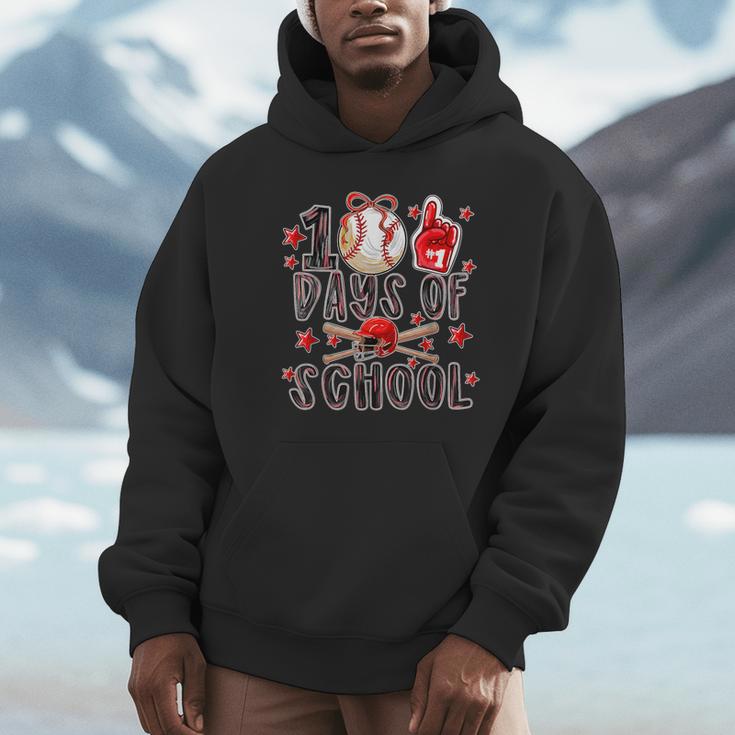 Happy 100 Days Of School Baseball Girls Coquette Bow Teacher Unisex Hoodie