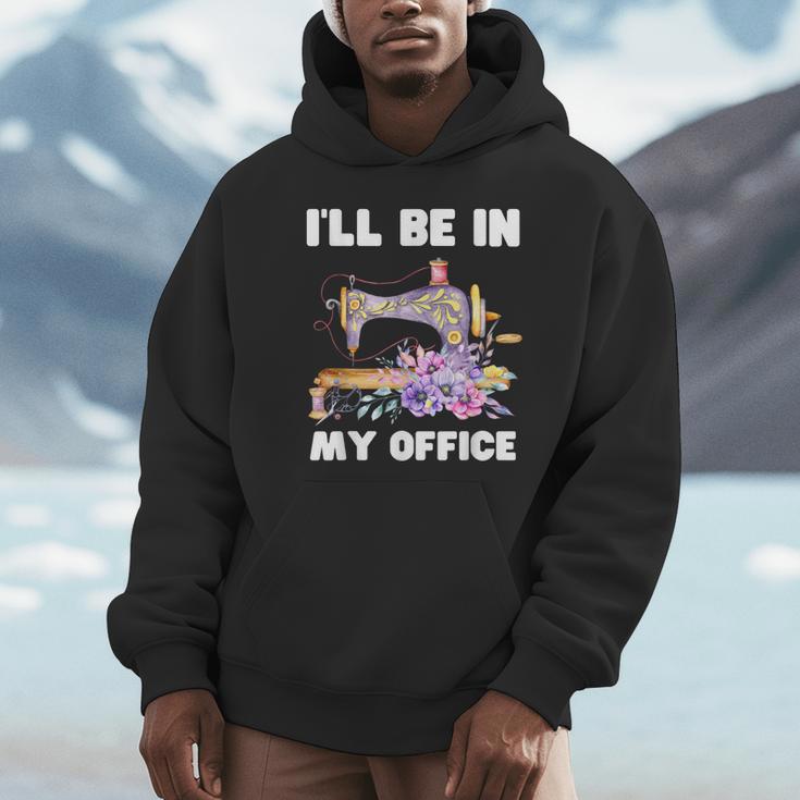 I'll Be In My Office おもしろヴィンテージフローラルミシン パーカー