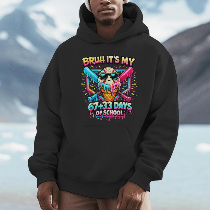 It's My 6733 Days Of School Baseball Ice Cream Dripping Unisex Hoodie
