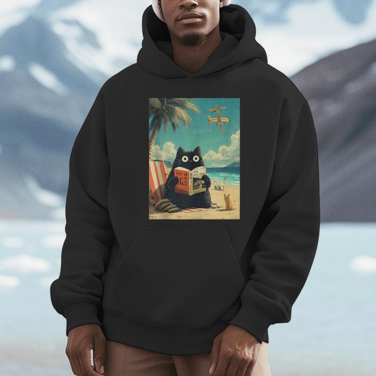 Japanese Cat Book Summer Beach Vacation Cruise Unisex Hoodie Japanese Cat Book Summer Beach Vacation Cruise Unisex Hoodie