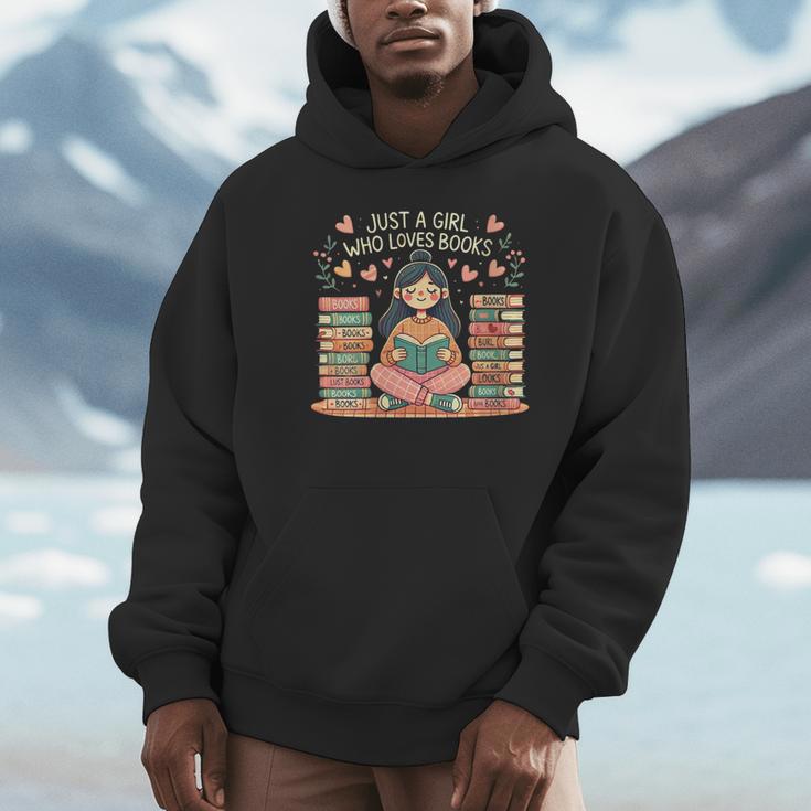 Just A Girl Who Loves Books Girls Books Lovers Reading Unisex Hoodie