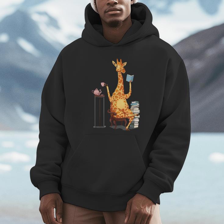 Kawaii Cute Giraffes Books And Tea Women's Unisex Hoodie