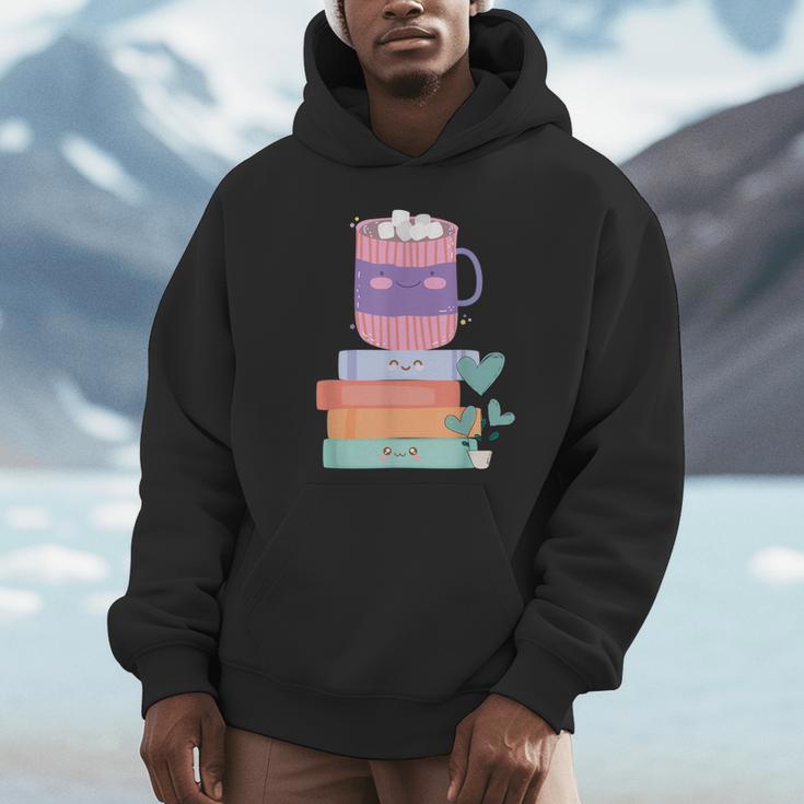 Kawaii Pastel Goth Cute Hot Chocolate Book Lover Anime Art Unisex Hoodie