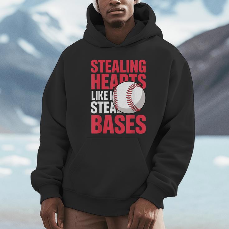 Kids Stealing Hearts Like I Steal Bases Cute Baseball Boys Unisex Hoodie Kids Stealing Hearts Like I Steal Bases Cute Baseball Boys Unisex Hoodie