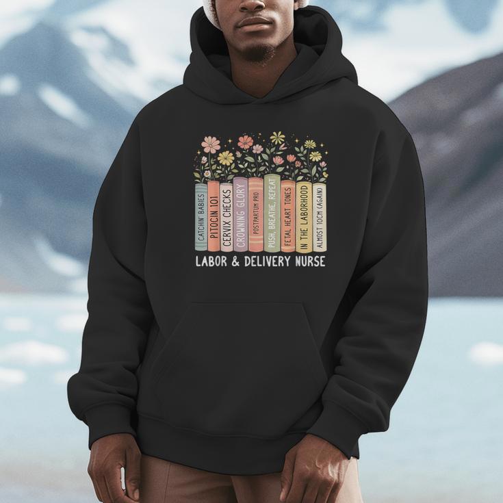 Labor And Delivery Nurse Book Wildflower Mother Baby Nursing Unisex Hoodie