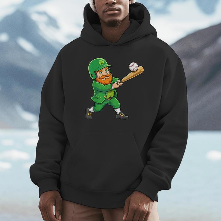Leprechaun Playing Baseball St Patricks Day Men Boys Kids Unisex Hoodie