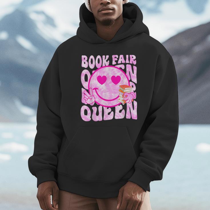 Library Book Fair Queen Vibe Groovy Tie Dye School Reading Unisex Hoodie