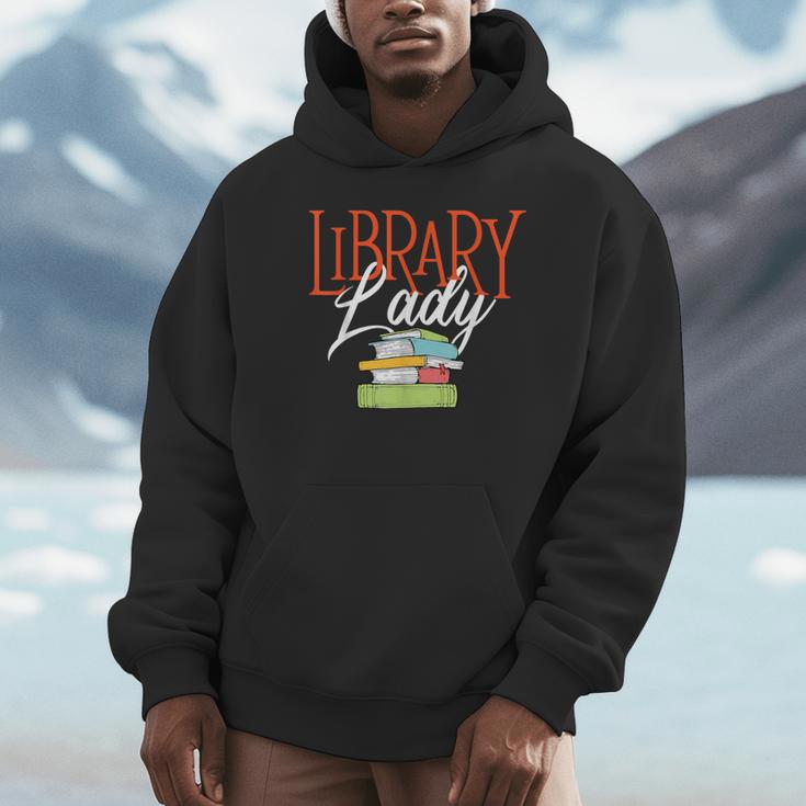 Library Lady Bookworm Books Book Lover School Librarian Unisex Hoodie