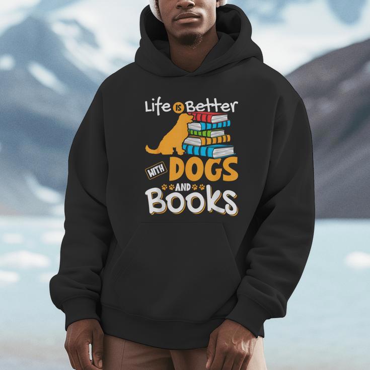 Life Is Better With Dogs And Books Bookworm Reader Reading Unisex Hoodie Life Is Better With Dogs And Books Bookworm Reader Reading Unisex Hoodie