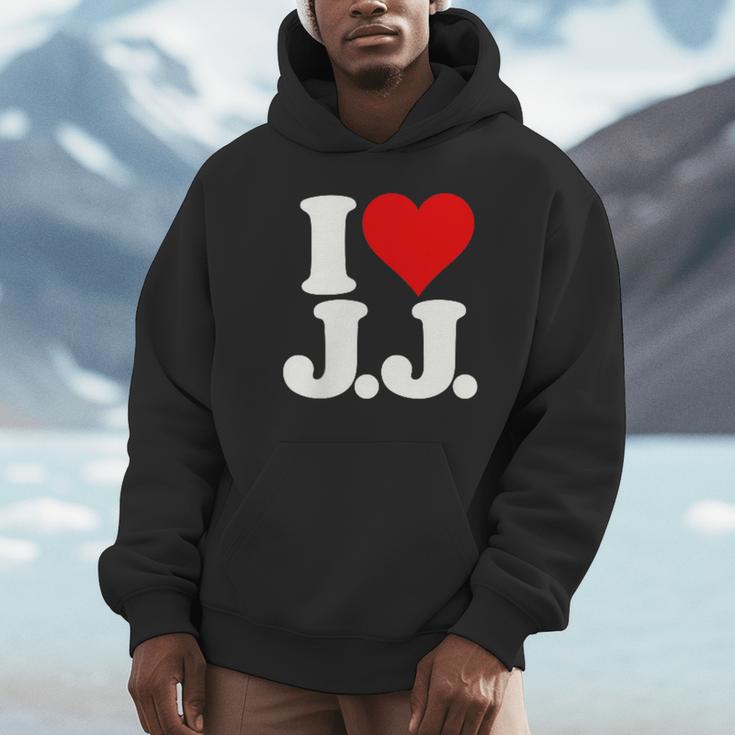 I Love Heart JJ Jj J J イニシャル パーカー