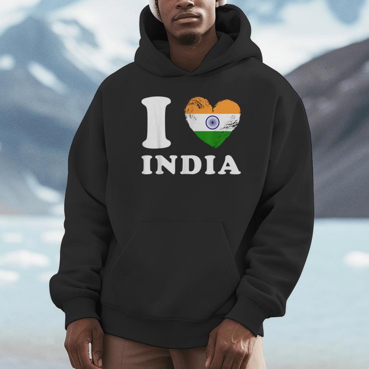 I Love India ハートフラッグインド パーカー