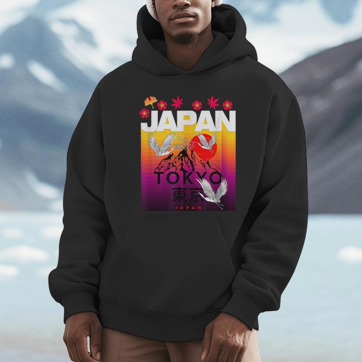 I Love Japan Culture Cool Japanunset Red-Crowned Crane パーカー