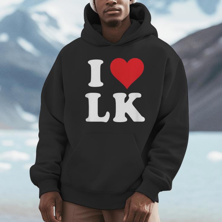 I Love Lk Initials I Heart LK First Last Name L K パーカー