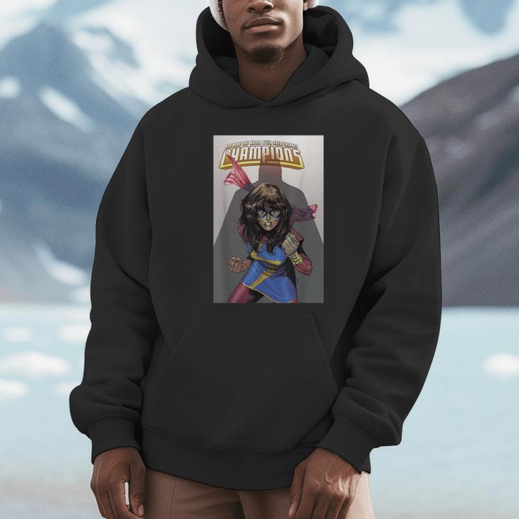 Marvel Comixology Champions Ms Marvel Comic Book Cover Unisex Hoodie