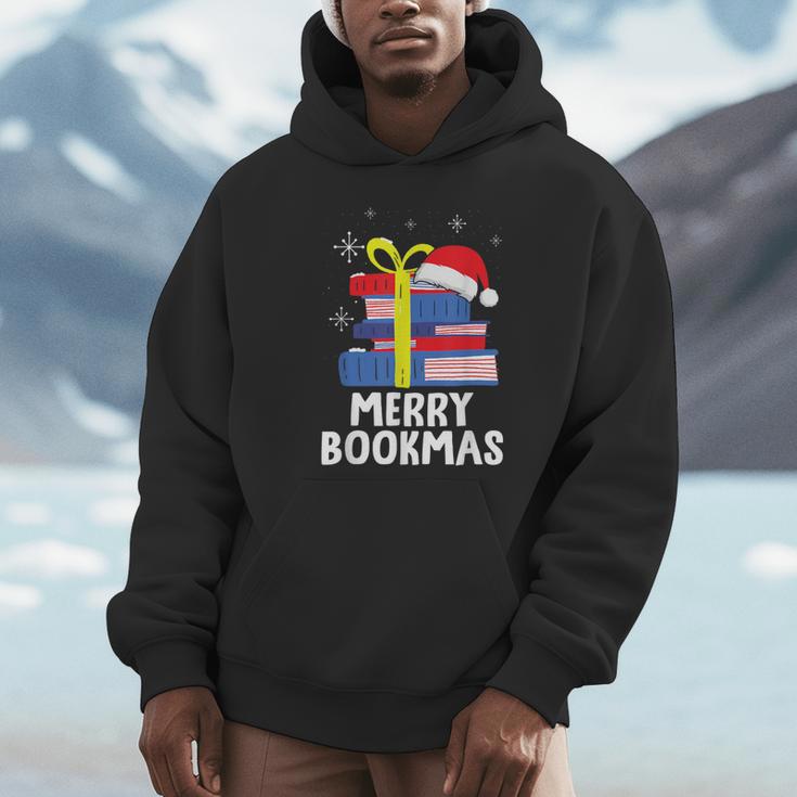 Merry Bookmas Christmas Bookworm Xmas Book Lover Reading Unisex Hoodie