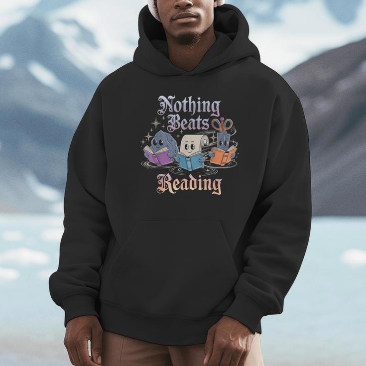 Nothing Beats Reading Book Librarian Rock Paper Scissors Unisex Hoodie