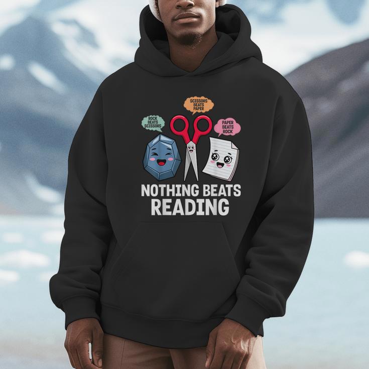Nothing Beats Reading Rock Paper Scissors Book Lover Unisex Hoodie Nothing Beats Reading Rock Paper Scissors Book Lover Unisex Hoodie