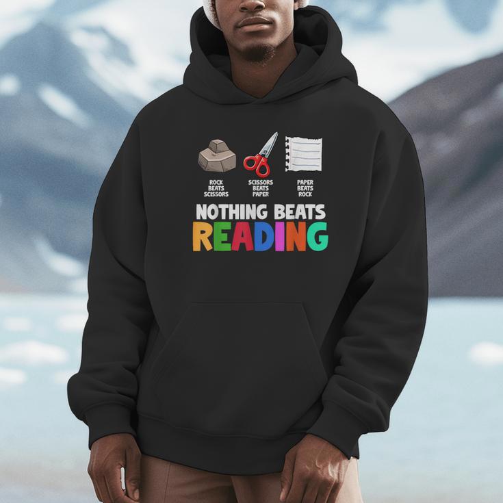 Nothing Beats Reading Rock Paper Scissors For Book Lover Unisex Hoodie Nothing Beats Reading Rock Paper Scissors For Book Lover Unisex Hoodie