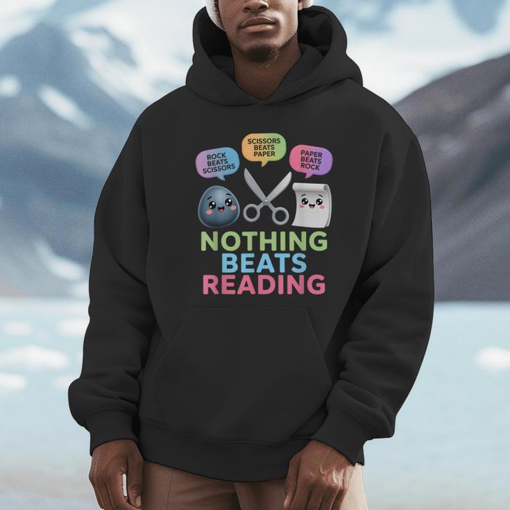 Nothing Beats Reading Rock Paper Scissors Game Book Lover Unisex Hoodie Nothing Beats Reading Rock Paper Scissors Game Book Lover Unisex Hoodie