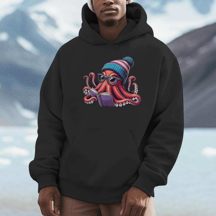 Octopus Reading Book Kraken Book Lover Unisex Hoodie Octopus Reading Book Kraken Book Lover Unisex Hoodie