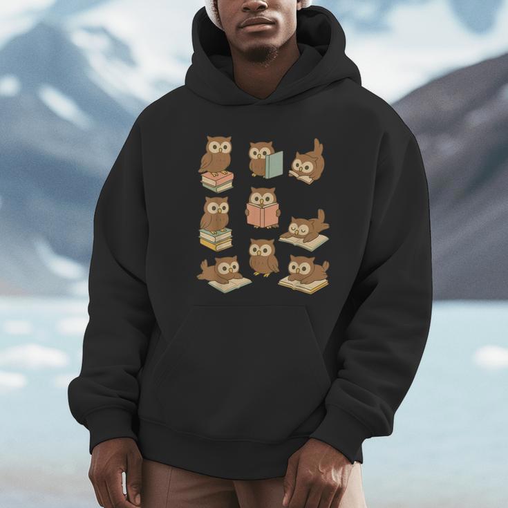 Owls Reading Books Owl Bird Lover Unisex Hoodie