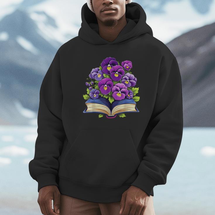 Pansies Flowers Book Pansy Floral Unisex Hoodie