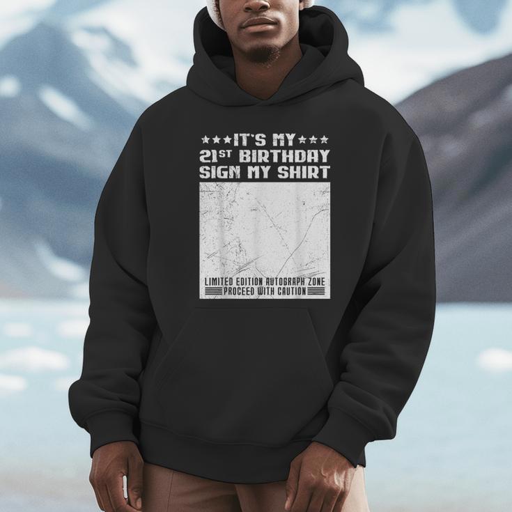 Party It's My 21st Birthday Sign My Shirt Guestbook Unisex Hoodie