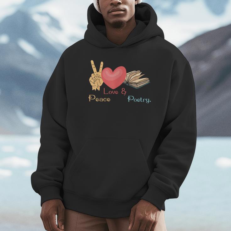 Peace Love & Poetry Poet Books Literature Writing Unisex Hoodie