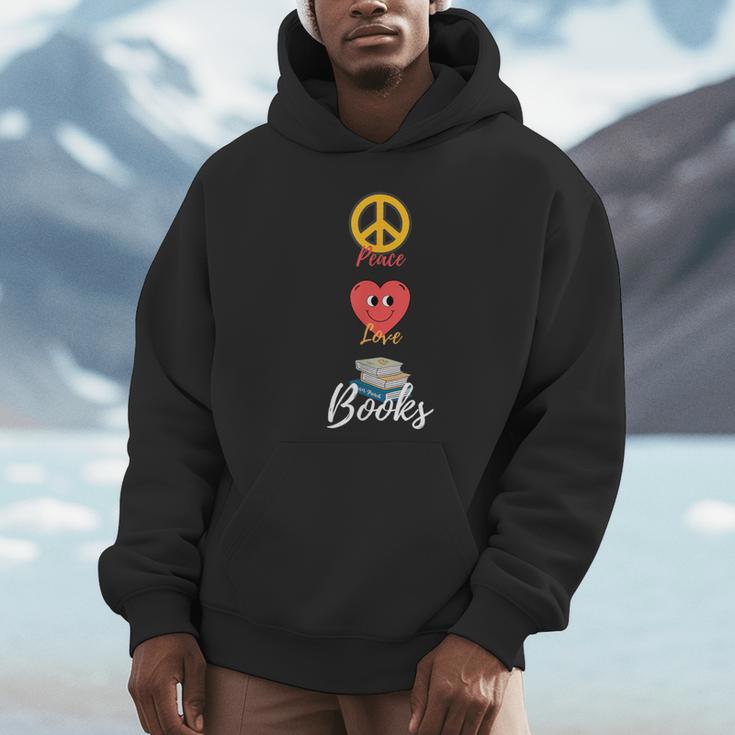 Peace Love Books Book Lovers Bookworm Unisex Hoodie Peace Love Books Book Lovers Bookworm Unisex Hoodie