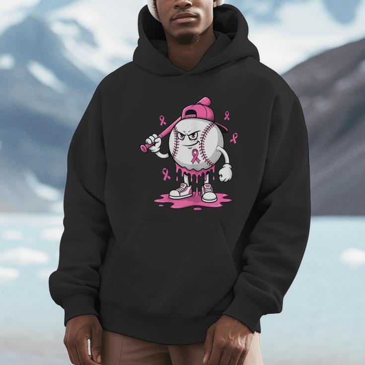 Pink Ribbon Baseball Breast Cancer Awareness Unisex Hoodie Pink Ribbon Baseball Breast Cancer Awareness Unisex Hoodie