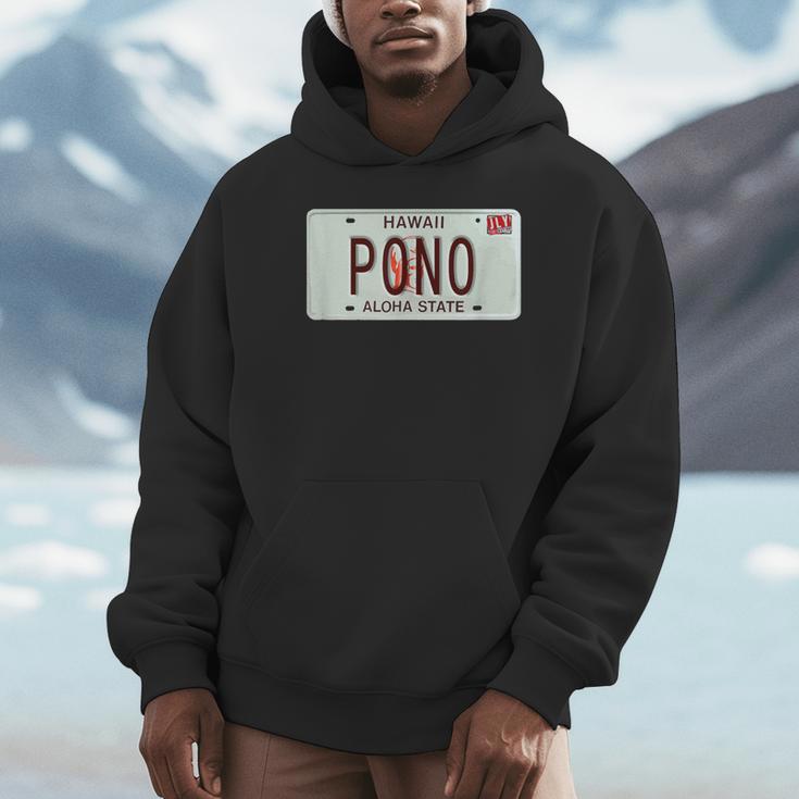 Pono ヴィンテージ ハワイ ナンバープレート パーカー