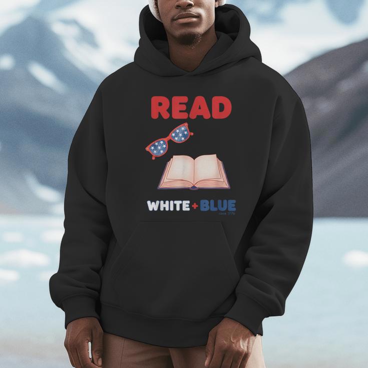 Read Blue Patriotic Book Lover Girls Independence Unisex Hoodie