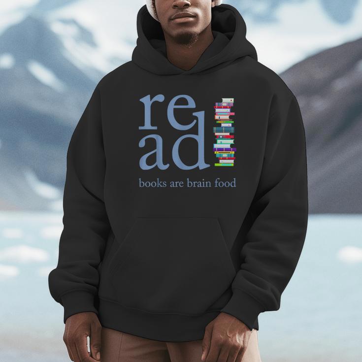 Read Because Books Are Brain Food Reading Rocks Literary Tee Unisex Hoodie