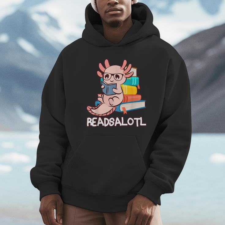 Readalotl a Kawaii Axolotl Reading a Book As Readsalotl Unisex Hoodie Readalotl a Kawaii Axolotl Reading a Book As Readsalotl Unisex Hoodie