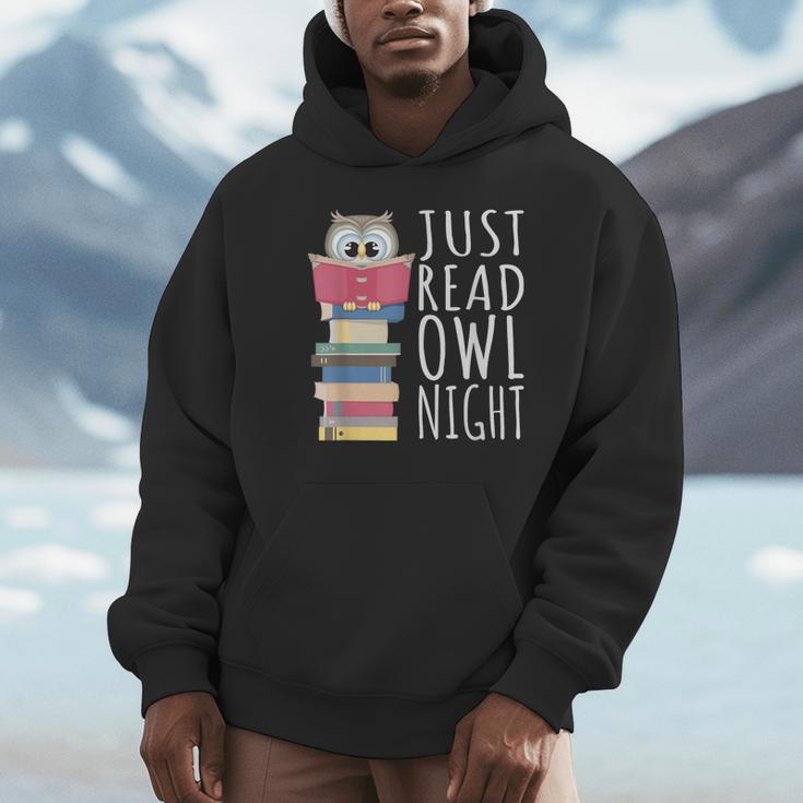 Reading Book Bookworm Kawaii Library Just Read Owl Night Unisex Hoodie