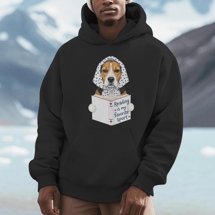 Reading Is My Favorite Sport Beagle Book Lover Unisex Hoodie
