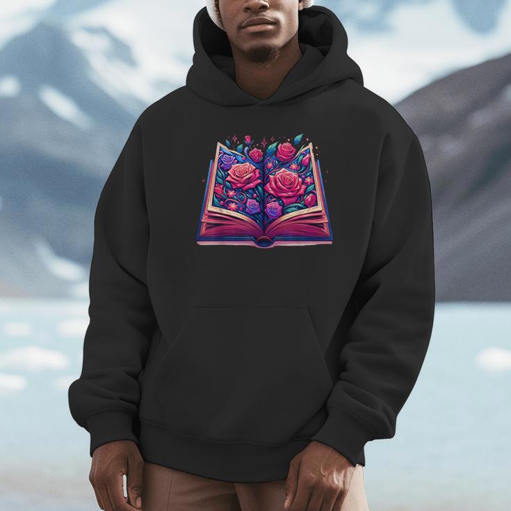 Reading Lover Librarian Book Lovers Flowers English Roses Unisex Hoodie