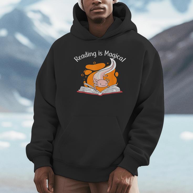 Reading Is Magical Book Lover & Axolotl Unisex Hoodie Reading Is Magical Book Lover & Axolotl Unisex Hoodie