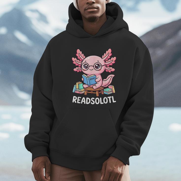 Readsolotl Axolotl Read Books Reading Book Lover Kids Unisex Hoodie