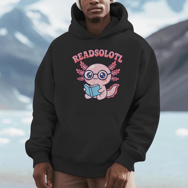 Readsolotl Axolotl Reading Book Bookworm Bookish Girls Kids Unisex Hoodie