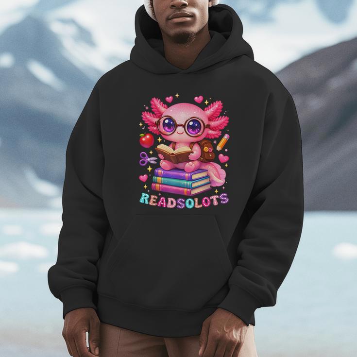 Readsolotl Axolotl Reading Book Lover Teacher Kids Unisex Hoodie