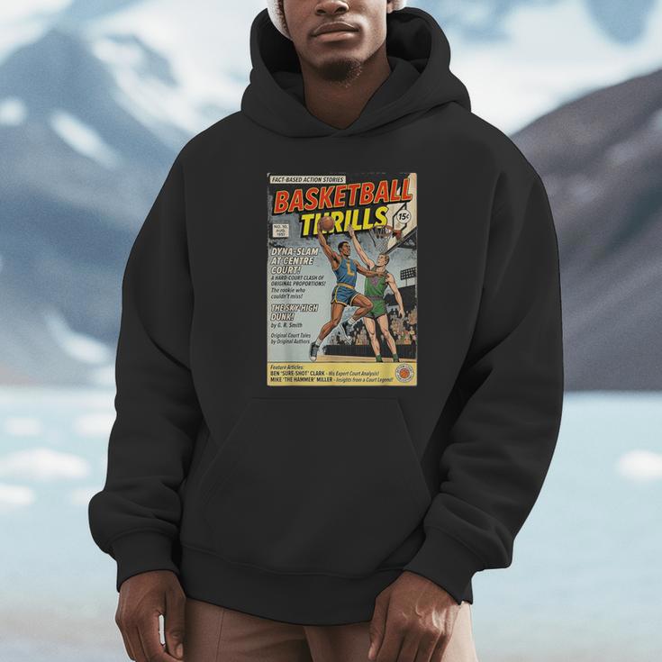 Retro Basketball Player Comic Book Style Dunker Graphic Unisex Hoodie