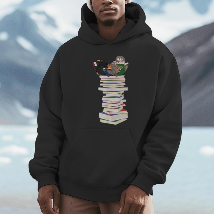 Robin Owl Bird Birds With Books Birdlover Animal Unisex Hoodie