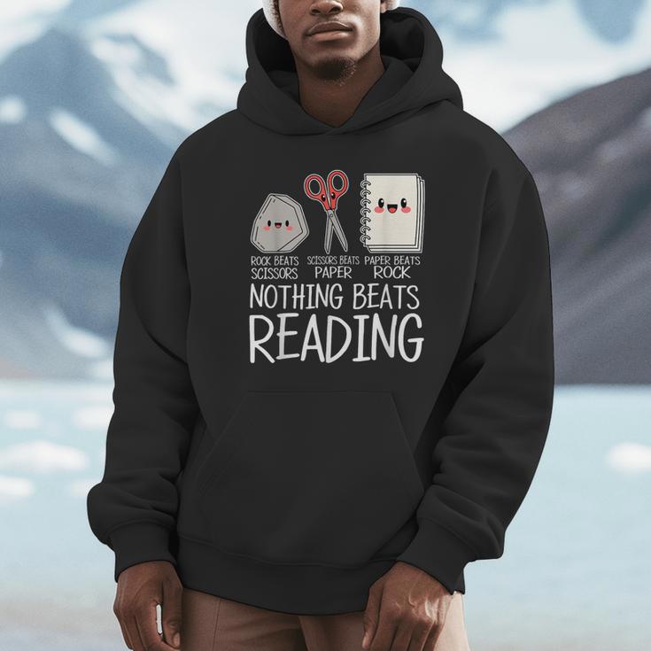 Rock Paper Scissors Nothing Beats Reading Book Lover Humor Unisex Hoodie Rock Paper Scissors Nothing Beats Reading Book Lover Humor Unisex Hoodie