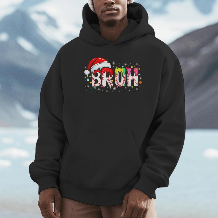 Santa Bruh Baseball Christmas Xmas Meme Pajamas Family Unisex Hoodie