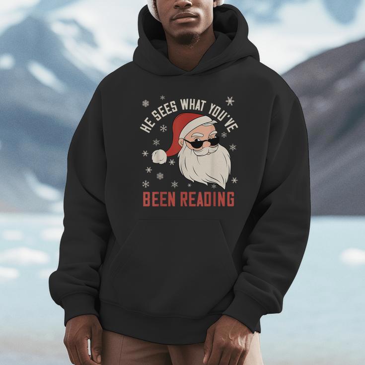 He Sees What You'Ve Been Reading Dirty Spicy Books Women Unisex Hoodie He Sees What You'Ve Been Reading Dirty Spicy Books Women Unisex Hoodie