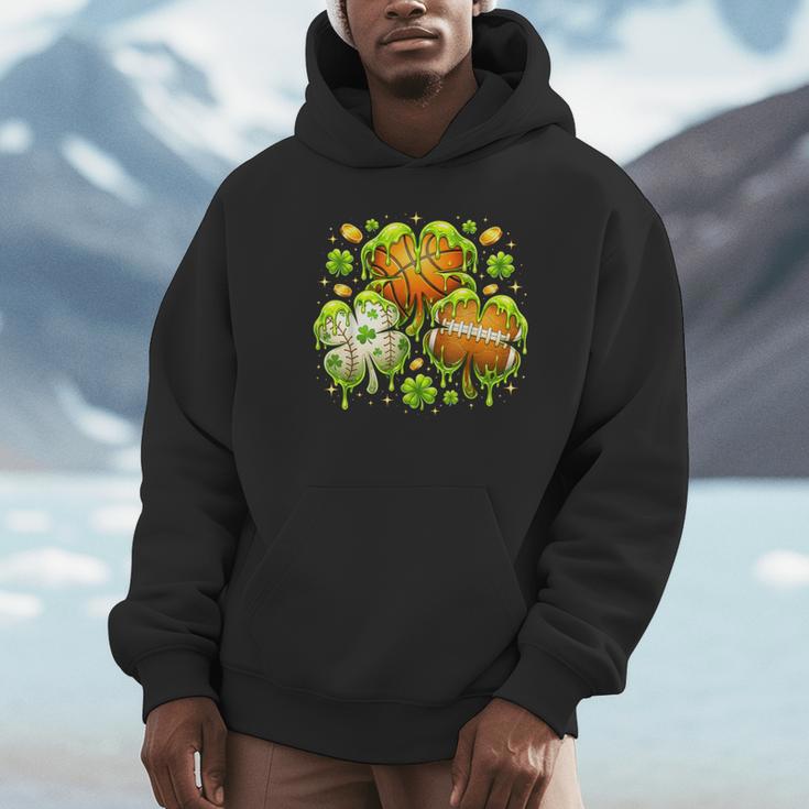 Shamrock Basketball Baseball Drip St Patrick's Day Boys Men Unisex Hoodie Shamrock Basketball Baseball Drip St Patrick's Day Boys Men Unisex Hoodie